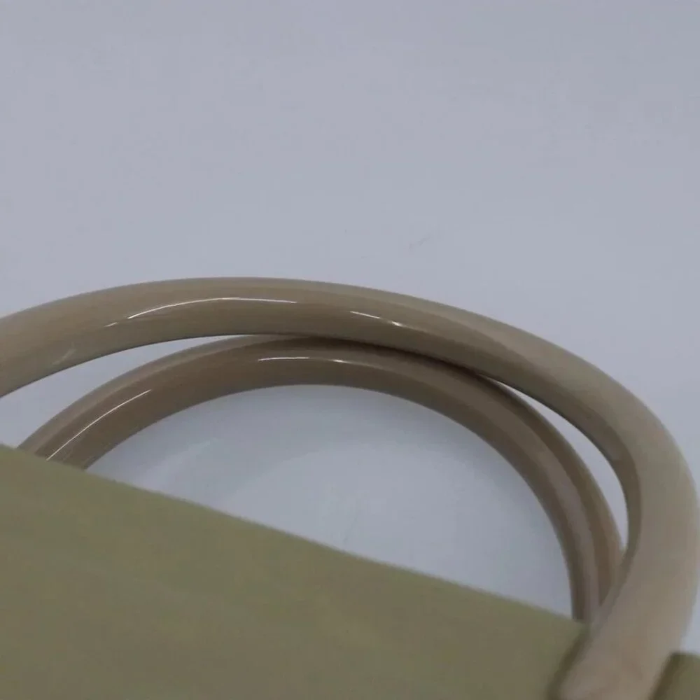 PRADA Tote Bag Nylon Plastic Beige Silver Auth 99542 - Picture 9 of 16